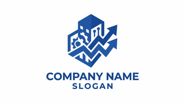 Modern abstract logo design for technology company growth.