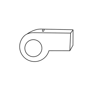 Simple whistle outline drawn with clean black lines