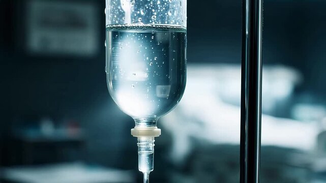IV drip with liquid in medical setting representing a commitment to global public health