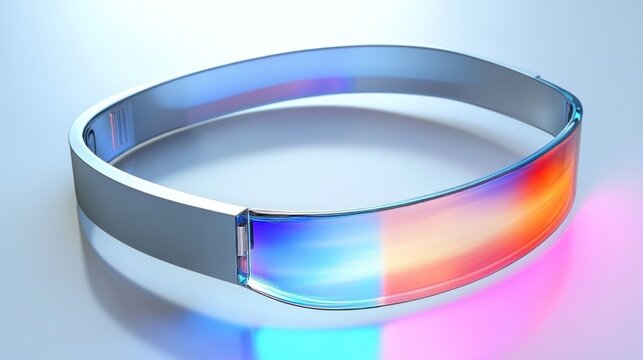 Futuristic smart visor with iridescent display