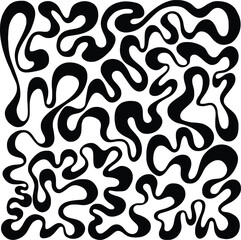 Obraz premium Abstract organic fluid black shapes modern seamless pattern design