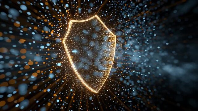 Dynamic Shield Animation Representing Security and Protection in 4K Digital Environment