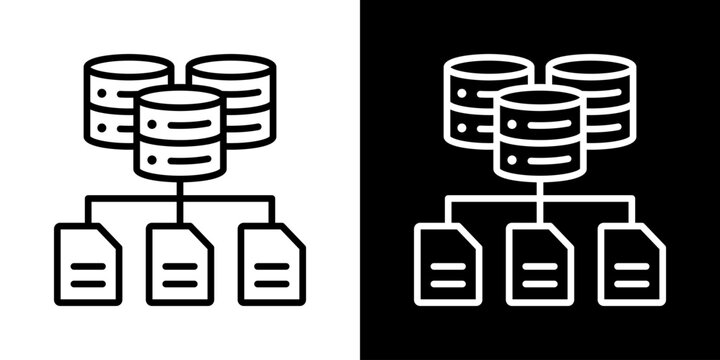 Data Structure Icon Of Line Black And White Style Vector Illustrationn