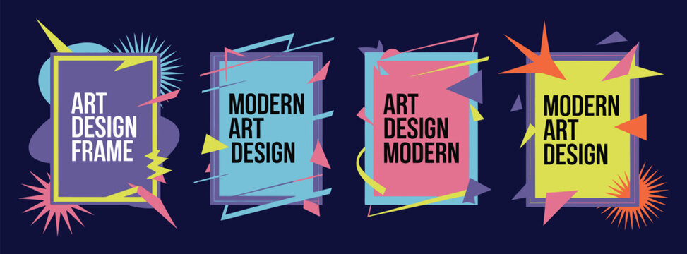Modern vector frame art graphics for hipster style design, abstract decorative border layout for posters, branding, invitations, and creative contemporary projects