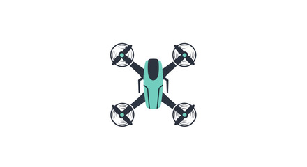 Obraz premium A green drone with four propellers.