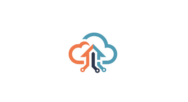 Cloud storage technology logo design.