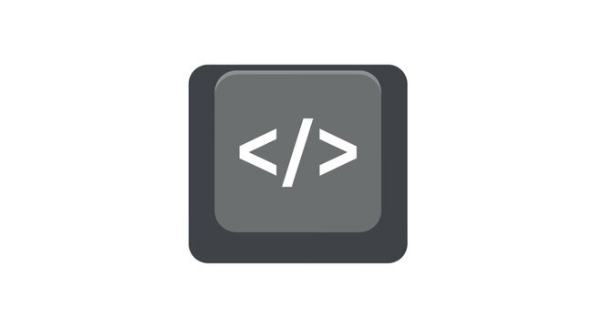 A grey square button with HTML code symbol.