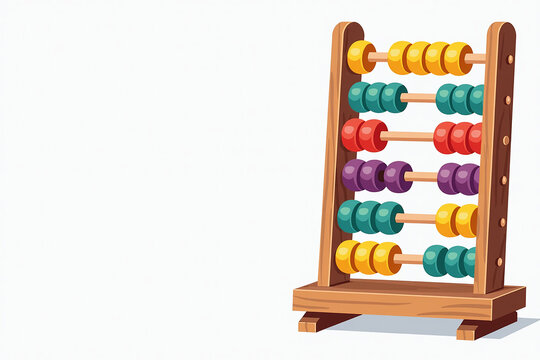 Vintage 3x2 Antique Wooden Abacus Tool with Smooth Beads and Warm Tones, Exuding a Sense of Nostalgia and Timeless Learning