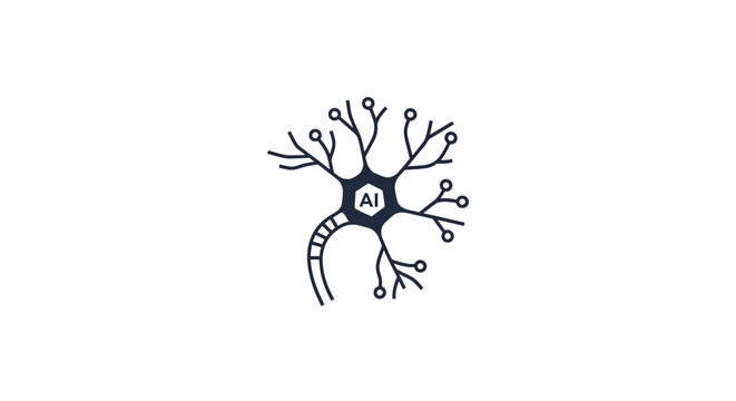 Neuron cell with dendrites and axon.