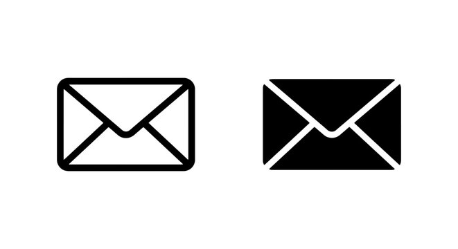 Email Envelope Icons, Mail Symbol Vector, Communication Message Graphics
