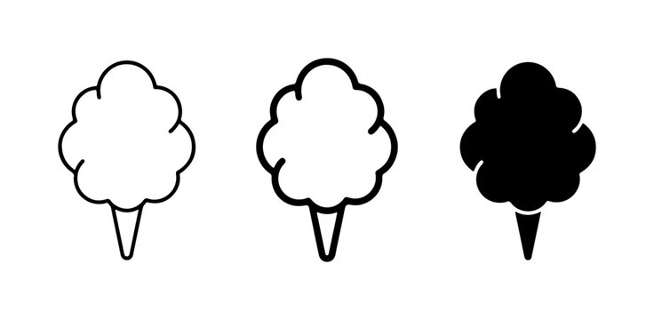 Cotton Candy Icons, Sweet Treat Vector Graphics, Confectionery Symbols