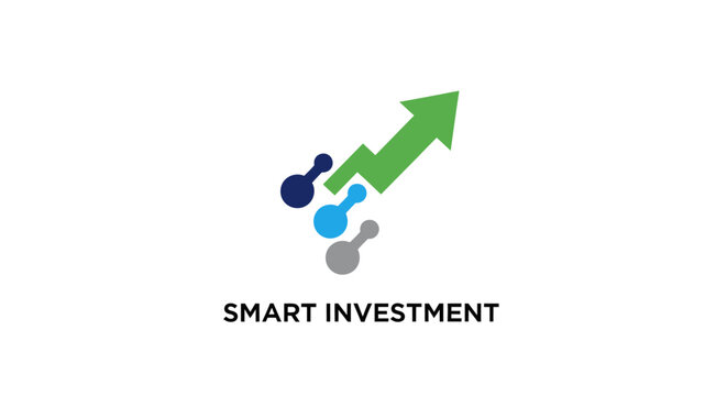 Smart investment growth concept with arrow.