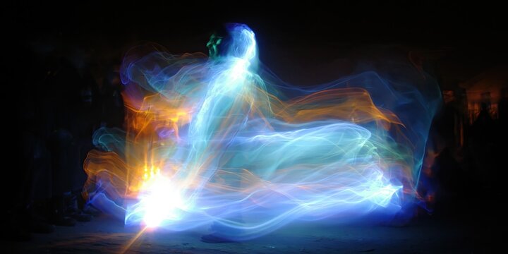 Raver ghost dancing in the club 