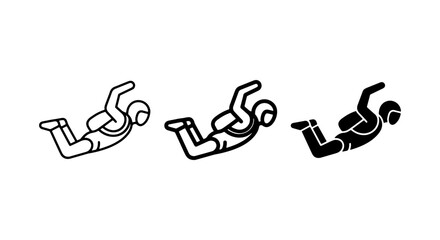 Skydiving Icon Set, Freefall Vector Graphics, Extreme Sports Silhouette Collection © Imran