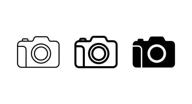 Camera Icons, Photography Symbols, Digital Camera Graphics, Vector Set