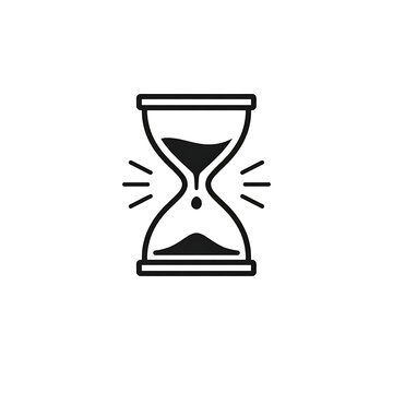 Hourglass icon symbolizing the passage of time and the concept of waiting with hourglass measurement duration deadline schedule countdown efficiency business education