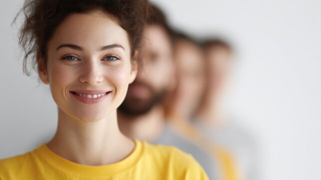Happy people smiling group, positive lifestyle concept