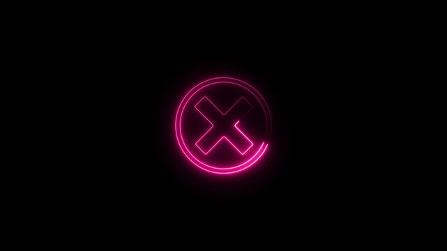 Animated wrong mark red icon appearing Clean and simple 'delete' icon animation, featuring an X mark