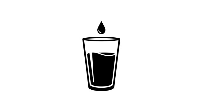 Black liquid in a glass cup.