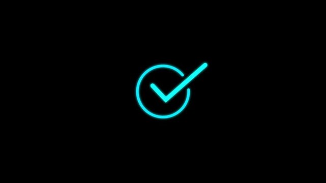 check mark animation icon tick sign accept select confirm correct agree animated.  Check Mark, Tick, Yes, OK Symbol Animation. approved tick mark icon