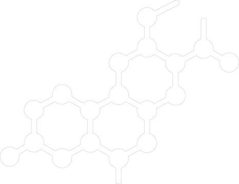 Stylized silhouette of a steroid hormone molecule structure, estradiol chemical structure