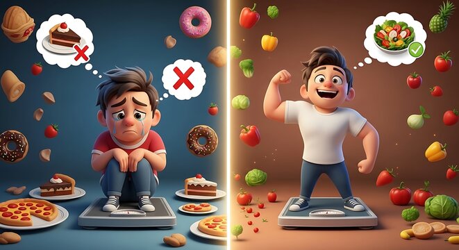 Healthy food choices and weight management.