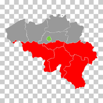 Wallonia of Belgium map symbol, travel web flat concept icon vector illustration .