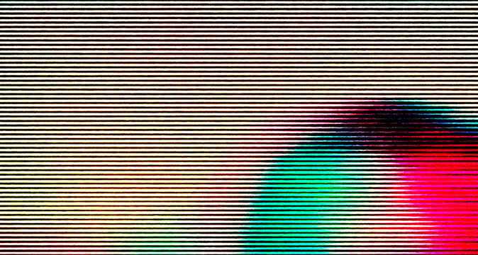 Retro VHS background. Glitch art scan line background. TV scan line monitor for old technology concept. Glitch camera effect