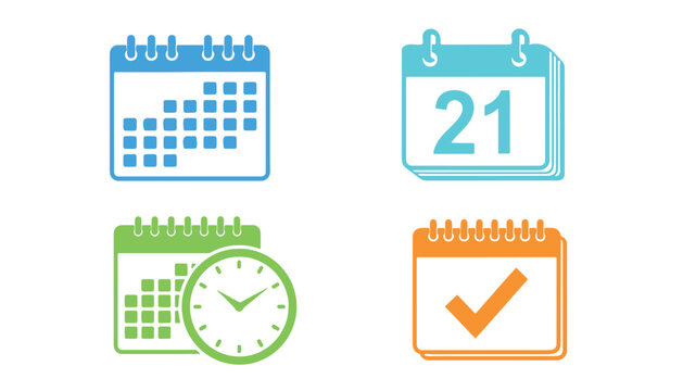 Calendar showing the 21st day with checkmark and clock icons