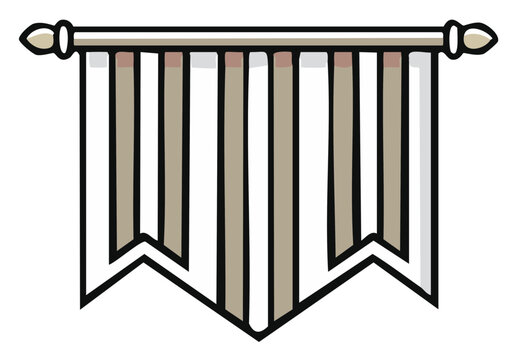 Simple icon of a striped medieval banner hanging from a decorative rod