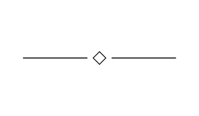 Black horizontal line divider with center diamond ornament © Pixrow
