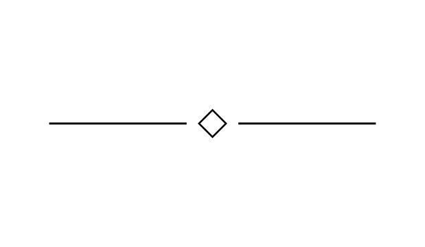 Black horizontal line divider with center diamond ornament
