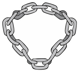 Cartoon illustration of a metal chain forming a shape