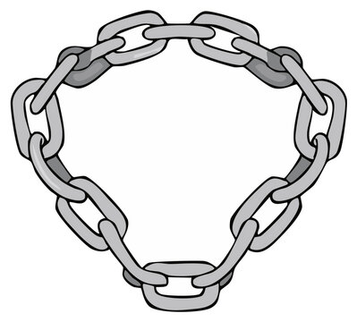 Cartoon illustration of a metal chain forming a shape