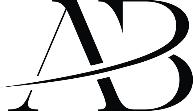 Letter AB minimalist logo 