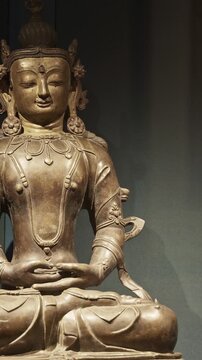 Gilt Bronze Statue Of Vairocana -also Mahavairocana- Is Cosmic Buddha From Mahayana And