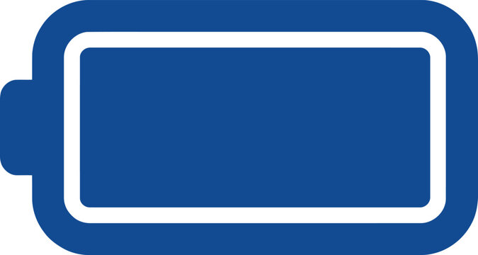 Blue battery icon with white outline and tab on side