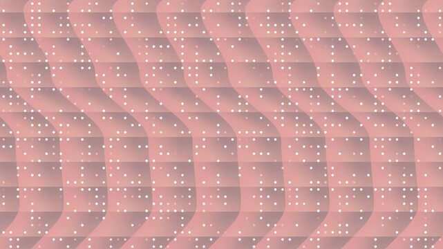 Soft pink waves ripple gently across the frame or abstract dot grid animation background. Creating a delicate, rhythmic pattern. Texture feels warm and soothing, ideal for calming visuals