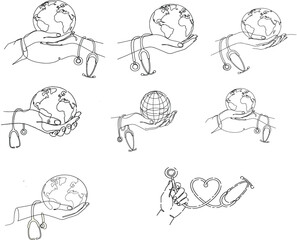 Fototapeta premium Medical Health Science Icons