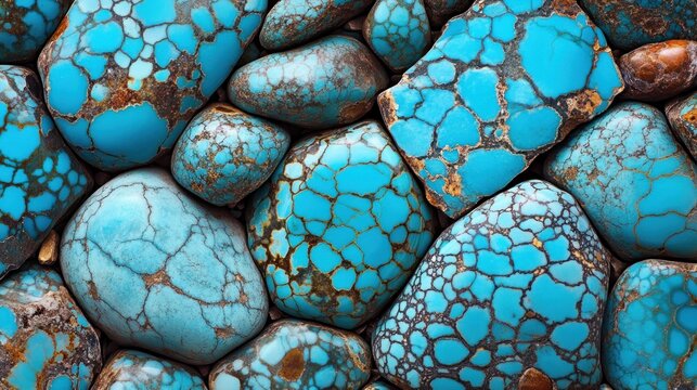 Stunning Turquoise Stones: A Collection of Vibrant Blue and Brown Hues