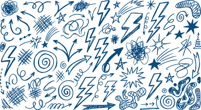Dynamic Hand-drawn Doodle Elements Collection
