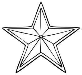 Obraz premium Hand Drawn Five Pointed Star Outline Symbol Decoration for Creative Projects