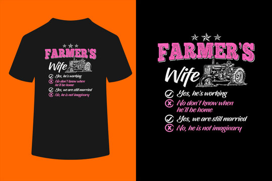 Funny Farmer Shirt Women Wife of a Farmer Rancher T-Shirt
