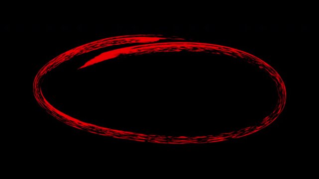 Red hand-drawn circle overlay animation for emphasis and highlighting doodle