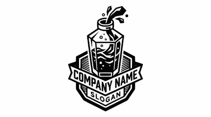 Vintage Style Beverage Bottle Logo Design. © NINDYA
