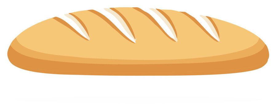 Loaf of bread with slits for a crusty loaf, carbohydrate baking, baked breads and nutrition