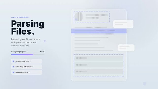 AI Document Parsing Files Modern Interface Glass Workspace