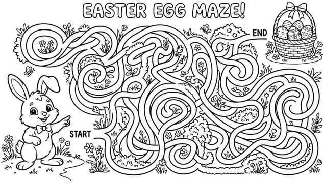 Easter egg maze for kids
