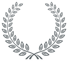Obraz premium Simple Olive Branch Wreath Symbol for Victory and Success Minimalist Design