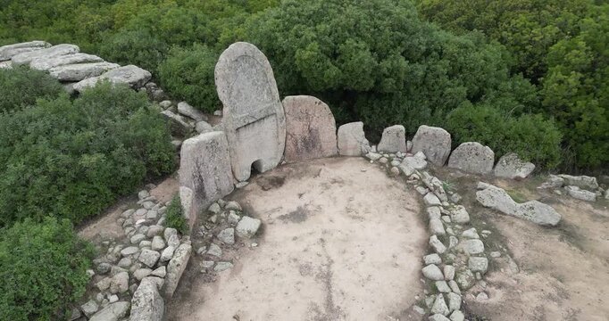 The giant tomb of S'Ena 'e Thomes near Dorgali in Sardinia